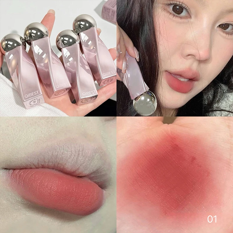 Matte Velvet Lip Tint Long Lasting - Матовая бархатная помада-блеск QIBEST, водостойкая жидкая