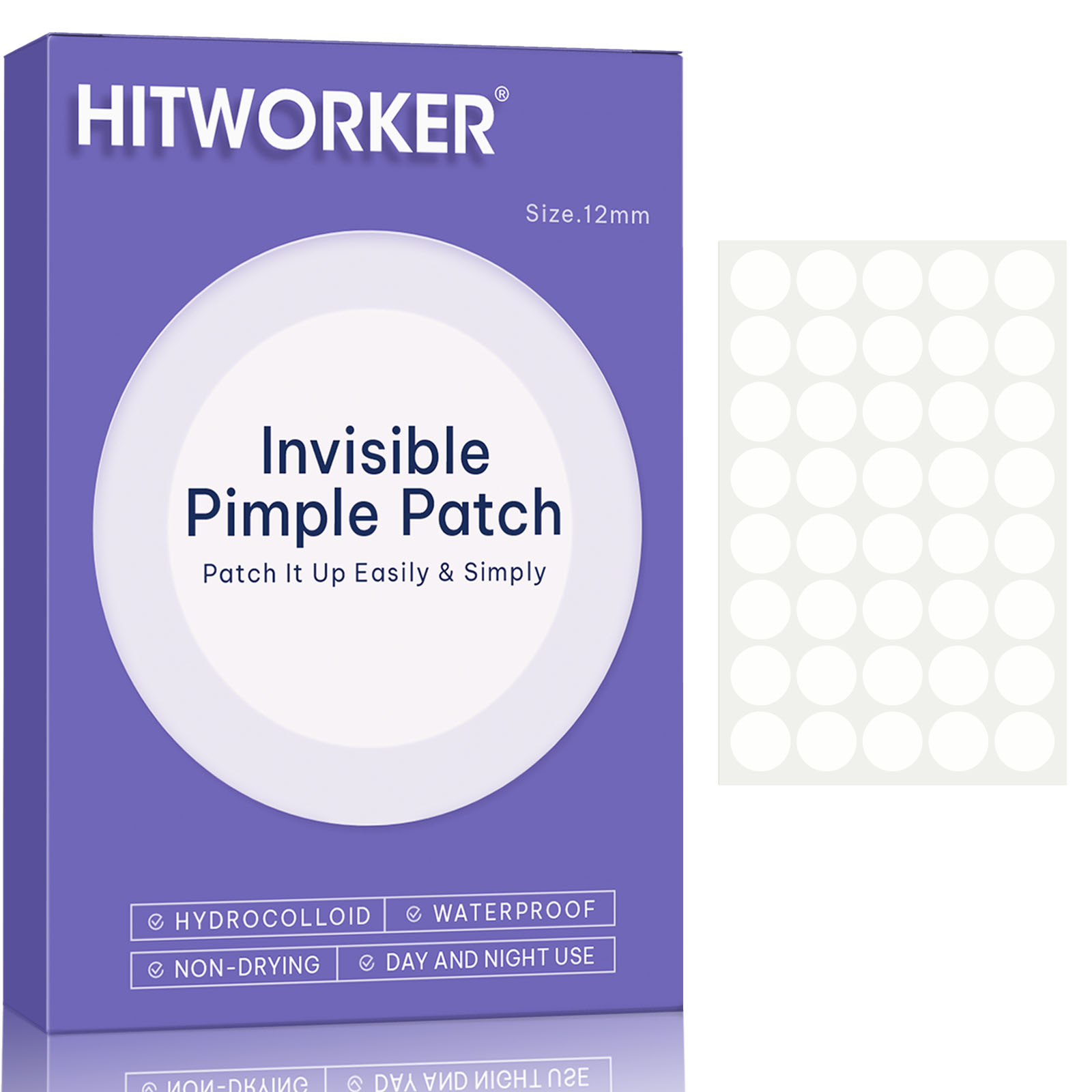 Hydrocolloid Pimple Patch - Невидимые водонепроницаемые гидроколлоидные патчи от акне
